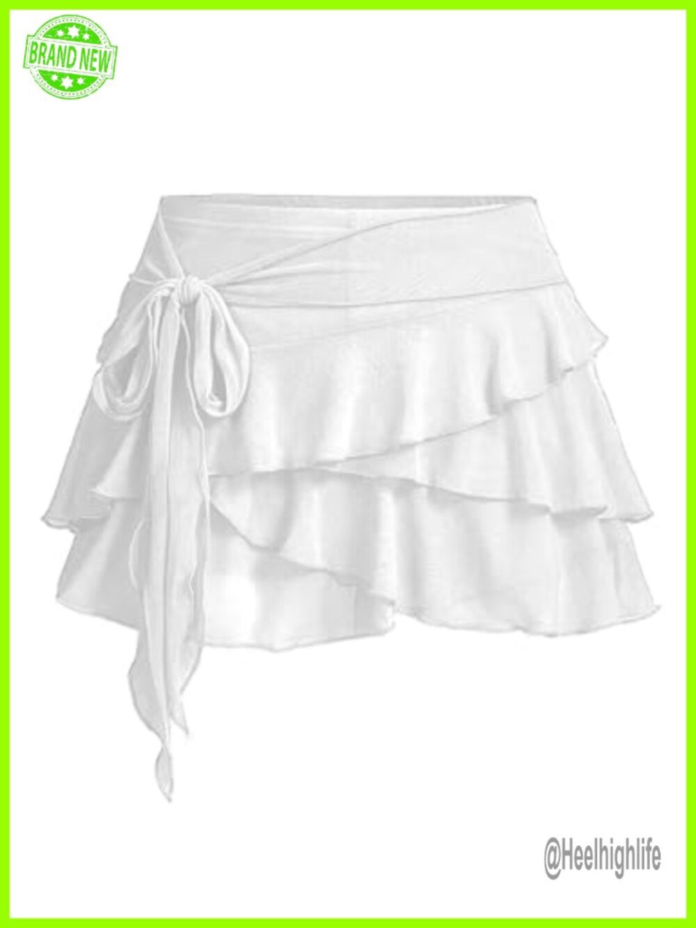 Women's Mini Ruffle Skirt Y2K Mesh Flowy Pleated Skort with Shorts